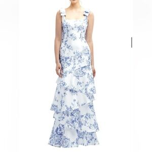 DESSY Collection Cottage Rose Larkspur Bella Bridesmaids Dress in Satin Twill